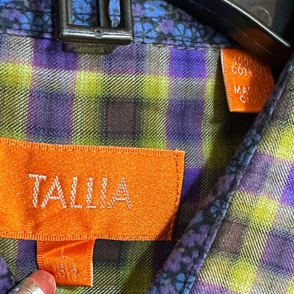 Tallia Men's Shirt Lot of 3 Large 16.5 Plaid Flip Cuff Long Sleeve Button Up - Picture 10 of 13